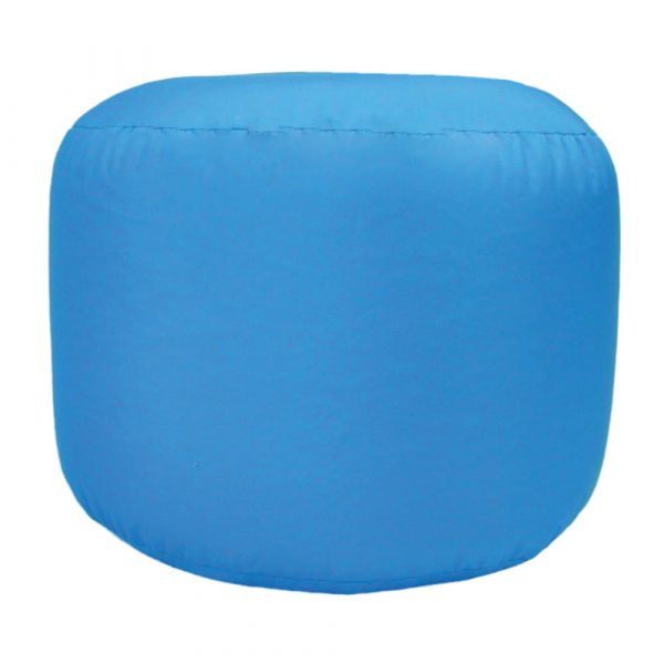aqua blue water resistant outdoor footstool pouffe