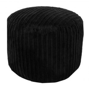 black chunky cord pouffe footstool