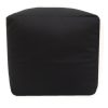 black cotton drill cube fabric footstool pouffe
