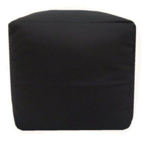 black cotton drill cube fabric footstool pouffe