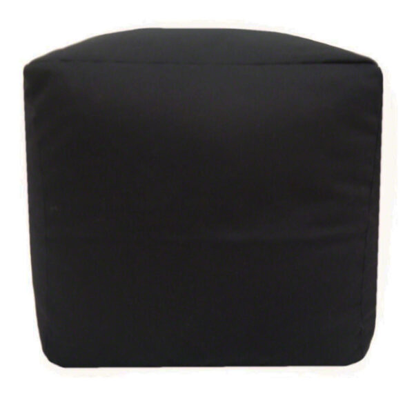 black cotton drill cube fabric footstool pouffe