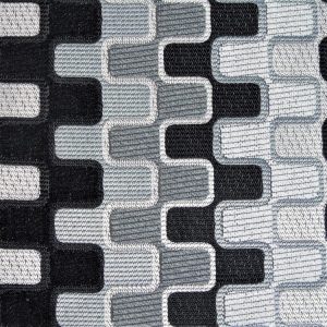 black geometric pattern fabric to order