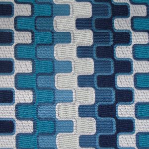 blue teal geometric pattern fabric to order
