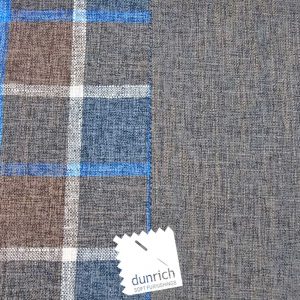 brown with blue check pattern fabric to order