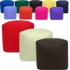 cotton drill cube fabric foot stool pouffe