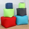 cotton drill cube fabric footstool pouffes