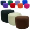 cotton drill round footstool pouffe