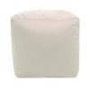 cream natural cotton drill cube fabric footstool pouffe