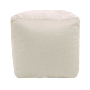 cream natural cotton drill cube fabric footstool pouffe