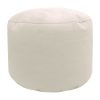 cream natural cotton drill round footstool pouffe