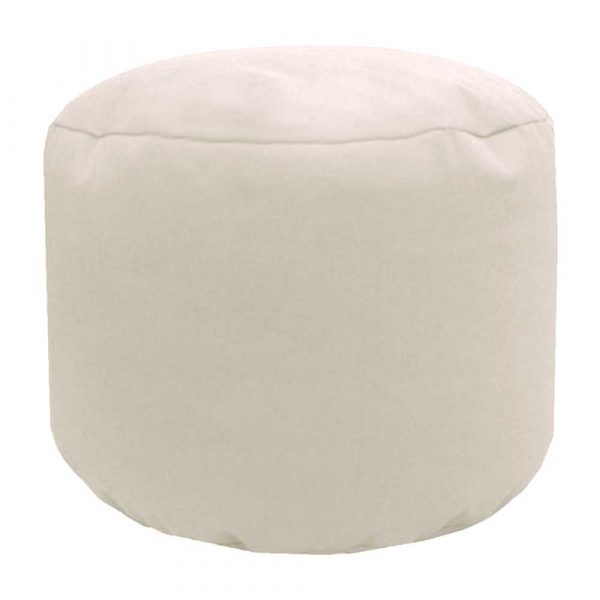 cream natural cotton drill round footstool pouffe