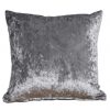 crushed velvet cushion steel grey
