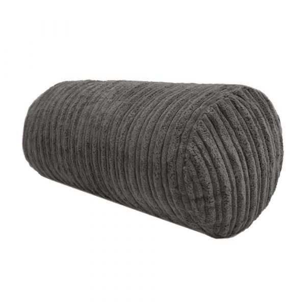 dark grey chunky cord cylinder bolster cushions