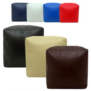 faux leather cube footstools