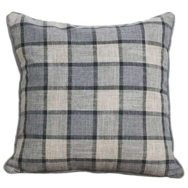 grey check pattern scatter cushion covers