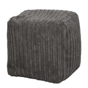 grey chunky cord pouffe footstool