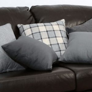 grey plain and check pattern scatter cushion covers