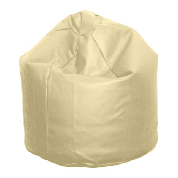 large cream natural faux leather beanbag