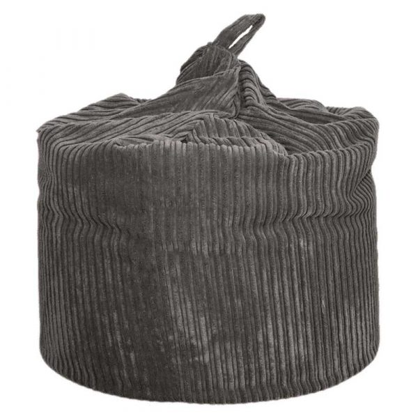large grey chunky cord beanbag
