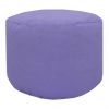 lilac cotton drill round footstool pouffe