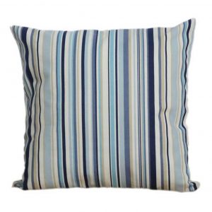marine blue cotton striped goa scatter cushion