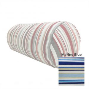 marine blue goa striped cotton bolster cylinder cushions
