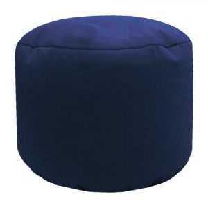 navy blue cotton drill round footstool pouffe