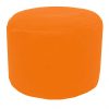 orange cotton drill round footstool pouffe