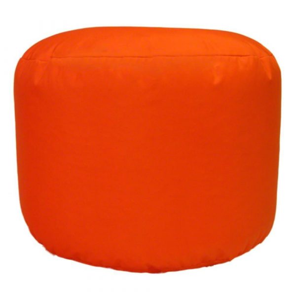 orange water resistant outdoor footstool pouffe