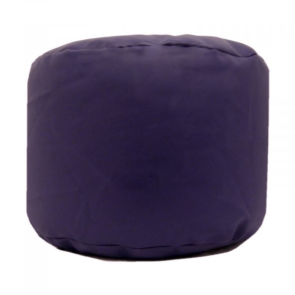 purple faux leather large round pouffe