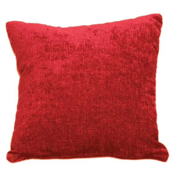 red chenille scatter cushion