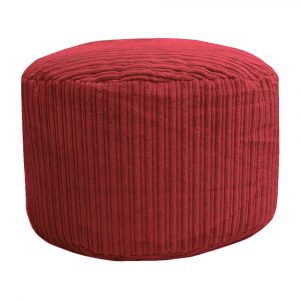 red chunky cord pouffe footstool