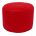 red cotton drill round footstool pouffe