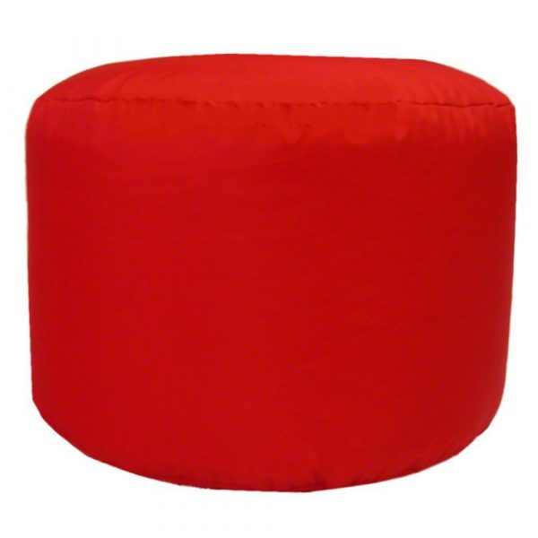 red water resistant outdoor footstool pouffe