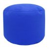 royal blue cotton drill round footstool pouffe
