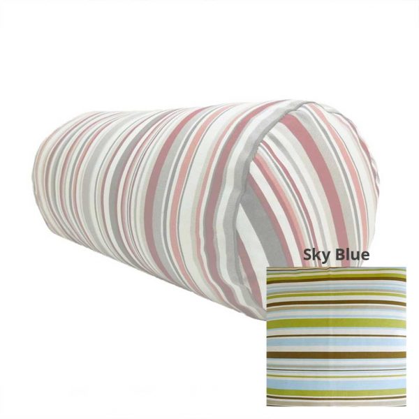 sky blue goa striped cotton bolster cylinder cushions