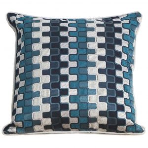 teal geometric patterned scatter cushions covers