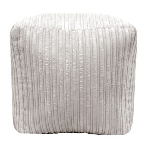 white chunky cord pouffe footstool