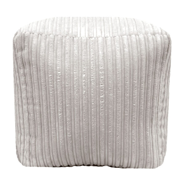 white chunky cord pouffe footstool