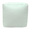 white faux leather cube footstool