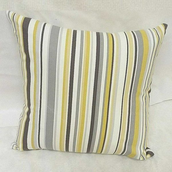 yellow cotton striped goa scatter cushion
